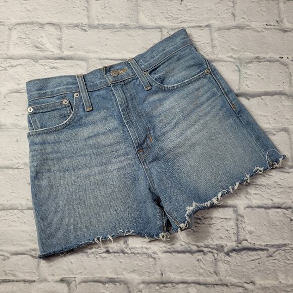 Madewell The Perfect Jean Short High Rise Distressed Frayed Hem L4403 size 24 - Picture 1 of 12